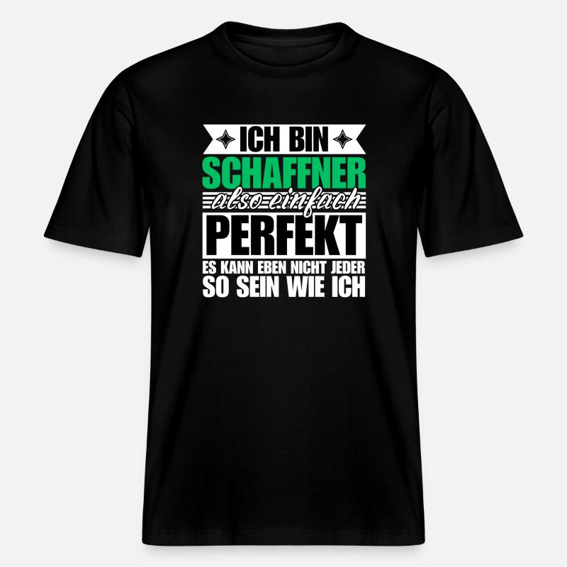 Perfekter Schaffner -  RELAXED FIT Unisex Organic T-Shirt - Schwarz