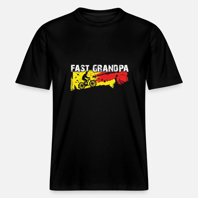Papi rapide sur le vélo -  T-shirt unisexe RELAXED FIT en coton bio - noir
