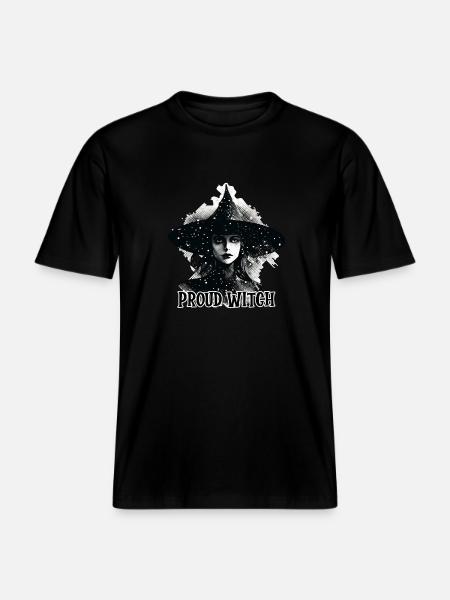 Witch, Proud Witch, Halloween - RELAXED FIT Unisex Organic T-Shirt - black