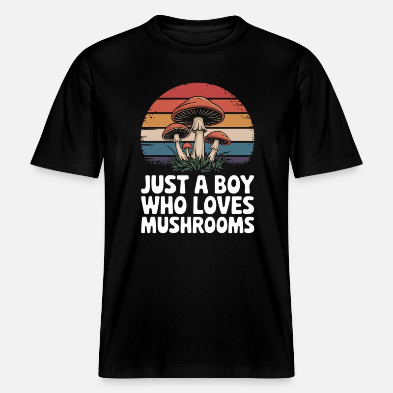 Champignons Champignons Champignon Champignon -  T-shirt unisexe RELAXED FIT en coton bio - noir