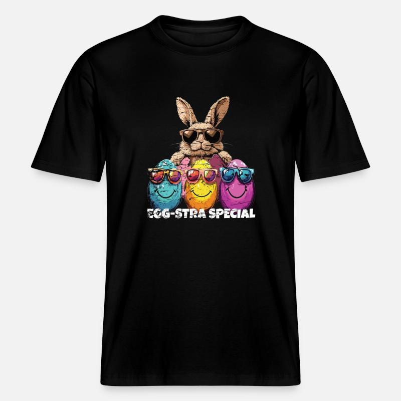 Egg-stra Special Easter Eggs -  RELAXED FIT Unisex Organic T-Shirt - black