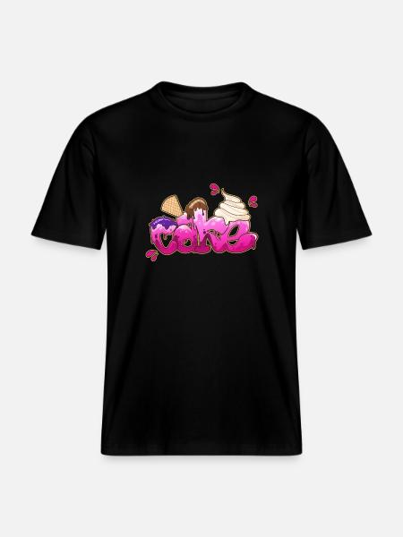 Cake Graffiti lettering - RELAXED FIT Unisex Organic T-Shirt - black