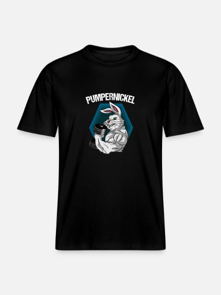 pumpernickel! Rabbits pumping - RELAXED FIT Unisex Organic T-Shirt - black