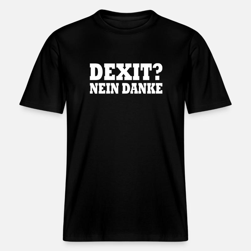 Dexit non merci -  T-shirt unisexe RELAXED FIT en coton bio - noir
