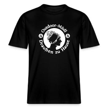 Échantillon extérieur 2 -  T-shirt unisexe RELAXED FIT en coton bio - noir - Devant - Alina (178cm) & Michal (187cm)
