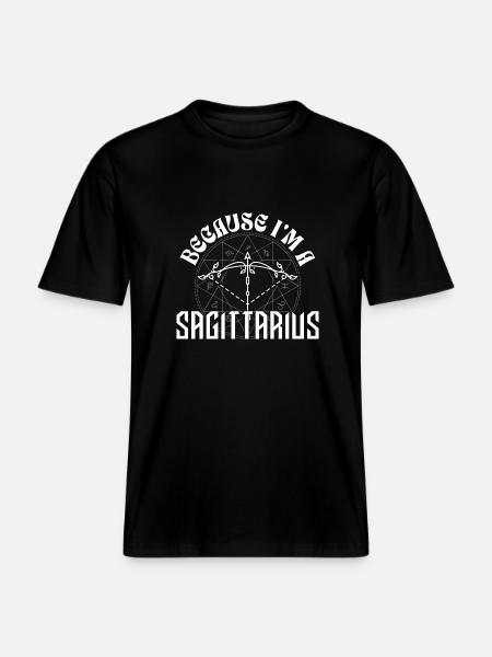 Ponieważ jestem strzelcem - Znak zodiaku -  Ekologiczna koszulka Unisex RELAXED FIT - czarny