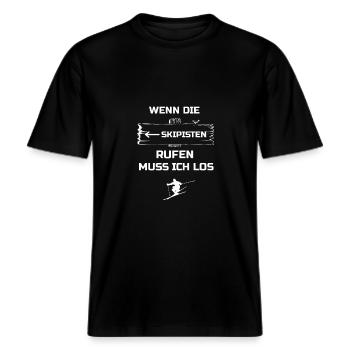 die skipisten rufen -  RELAXED FIT Unisex Organic T-Shirt - Schwarz - Vorne - Alina (178cm) & Michal (187cm)