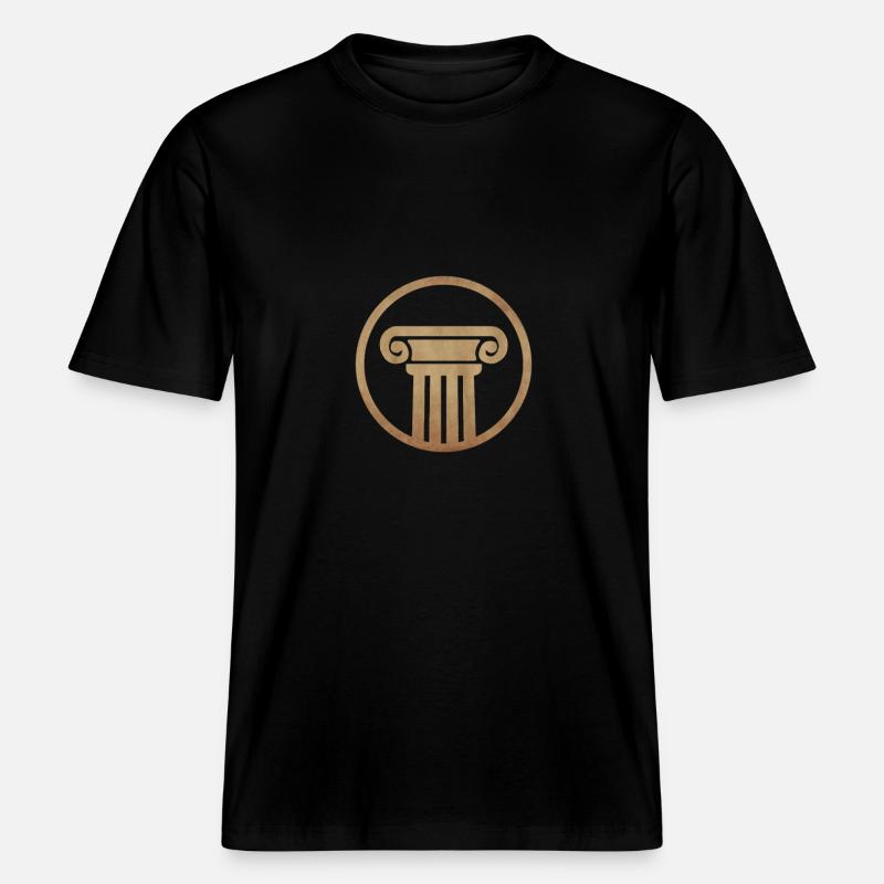 Antike Säule -  RELAXED FIT Unisex Organic T-Shirt - Schwarz
