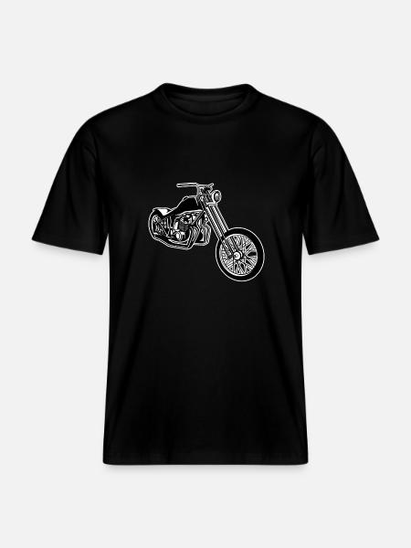 Chopper / Bobber Motorrad 01_schwarz weiß -  RELAXED FIT Unisex Organic T-Shirt - Schwarz