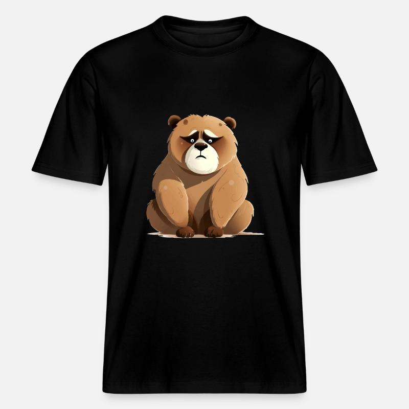 Bibi the grumpy bear -  RELAXED FIT Unisex Organic T-Shirt - black