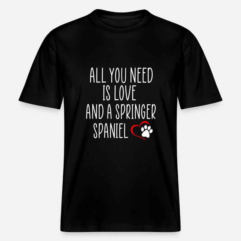 Citations de Springer spaniel - T-shirt unisexe RELAXED FIT en coton bio - noir