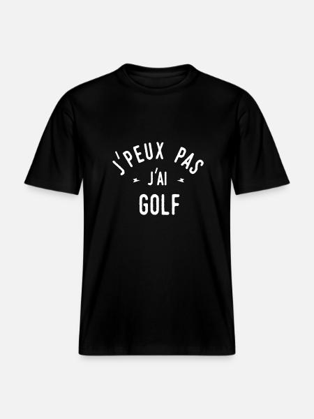 j'peux pas j'ai golf -  T-shirt unisexe RELAXED FIT en coton bio - noir