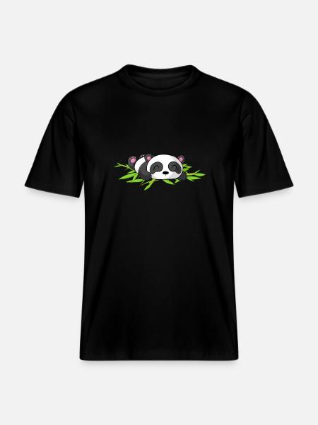 Sleeping Comic Panda -  T-shirt unisexe RELAXED FIT en coton bio - noir
