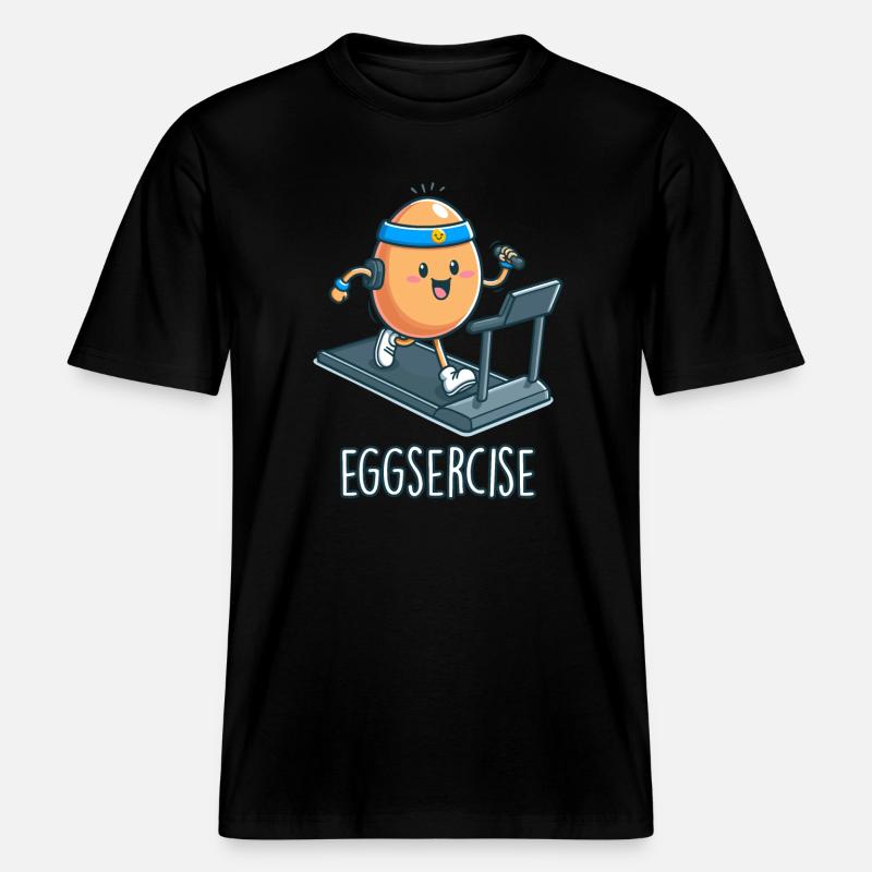 Eggsercise -  T-shirt unisexe RELAXED FIT en coton bio - noir