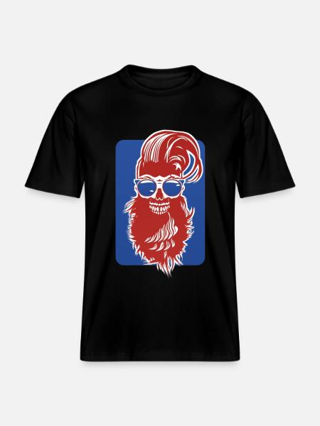 dødshoved hipster skægget kraniet kran design fant -  Økologisk unisex T-shirt RELAXED FIT - sort