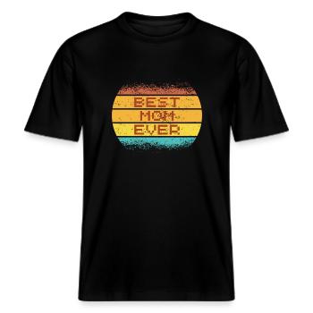 BEST MOM EVER -  RELAXED FIT Unisex Organic T-Shirt - Schwarz - Vorne - Alina (178cm) & Michal (187cm)