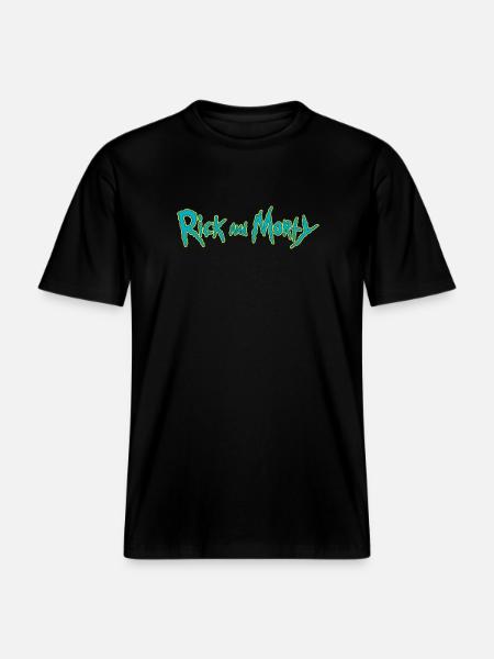 Rick And Morty Title Typography -  RELAXED FIT Unisex Organic T-Shirt - black