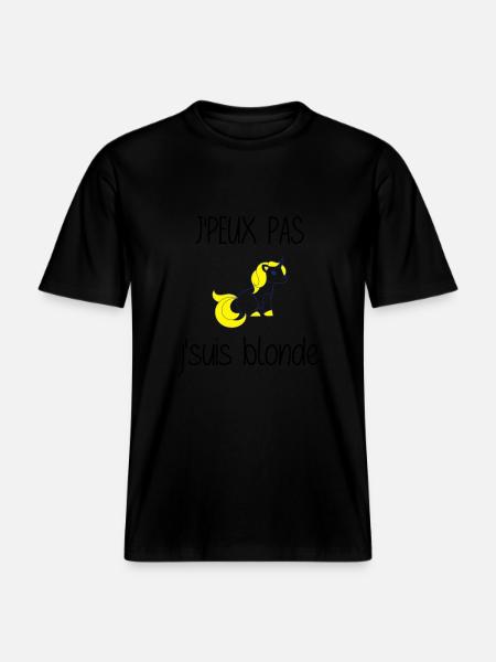 j'peux pas j'suis blonde - T-shirt unisexe RELAXED FIT en coton bio - noir
