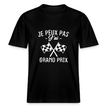 Je peux pas j'ai Grand Prix -  T-shirt unisexe RELAXED FIT en coton bio - noir - Devant - Alina (178cm) & Michal (187cm)
