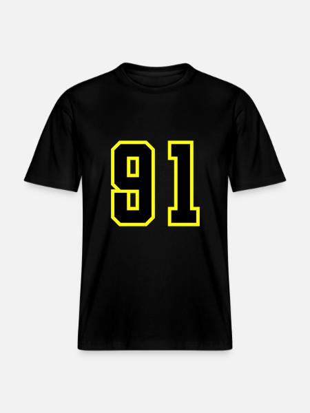 91 Number Jersey -  RELAXED FIT Unisex Organic T-Shirt - black