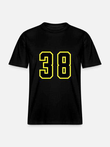 38 Zahl Trikot - RELAXED FIT Unisex Organic T-Shirt - Schwarz