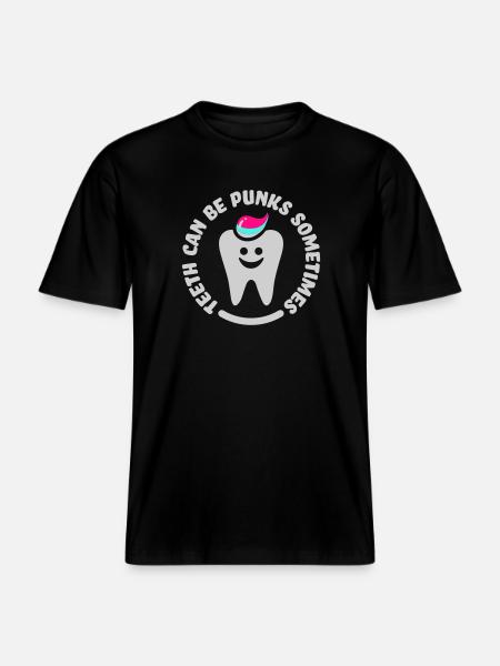 teeth punk zahn - T-shirt unisexe RELAXED FIT en coton bio - noir