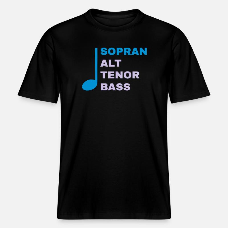 SATB mit Note - Sopran -  RELAXED FIT Unisex Organic T-Shirt - Schwarz