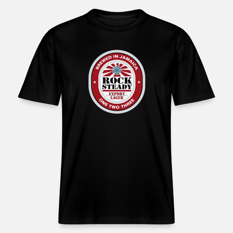 Rocksteady Beer Lable -  RELAXED FIT Unisex Organic T-Shirt - Schwarz