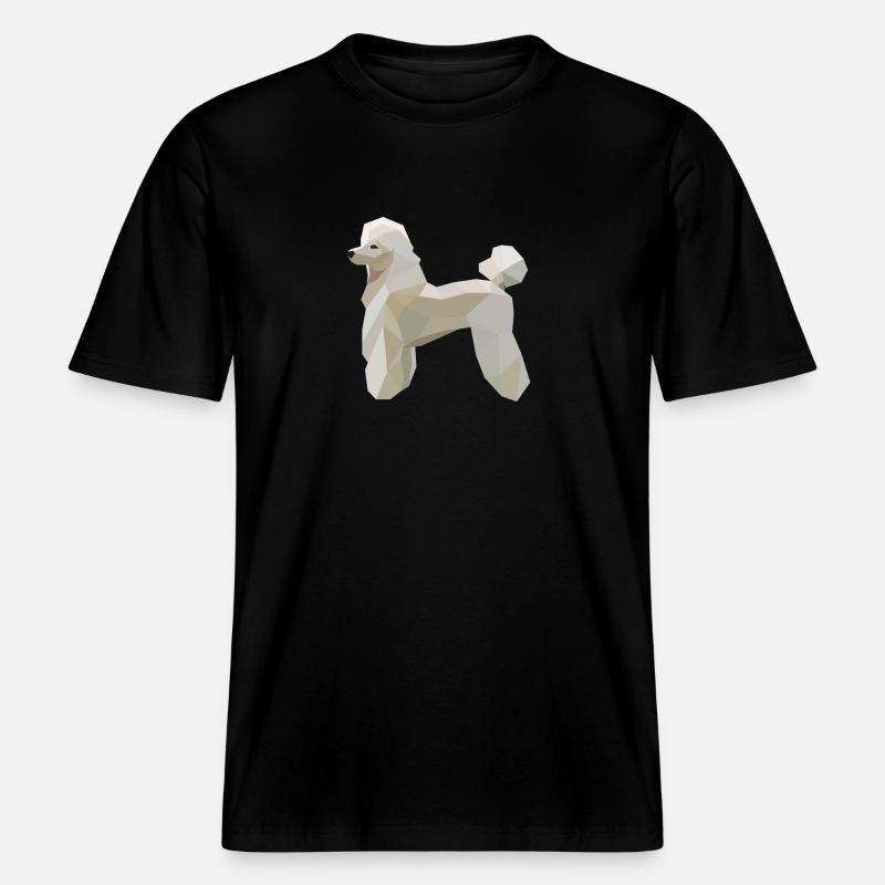 Low-Poly Pudel Hund -  RELAXED FIT Unisex Organic T-Shirt - Schwarz
