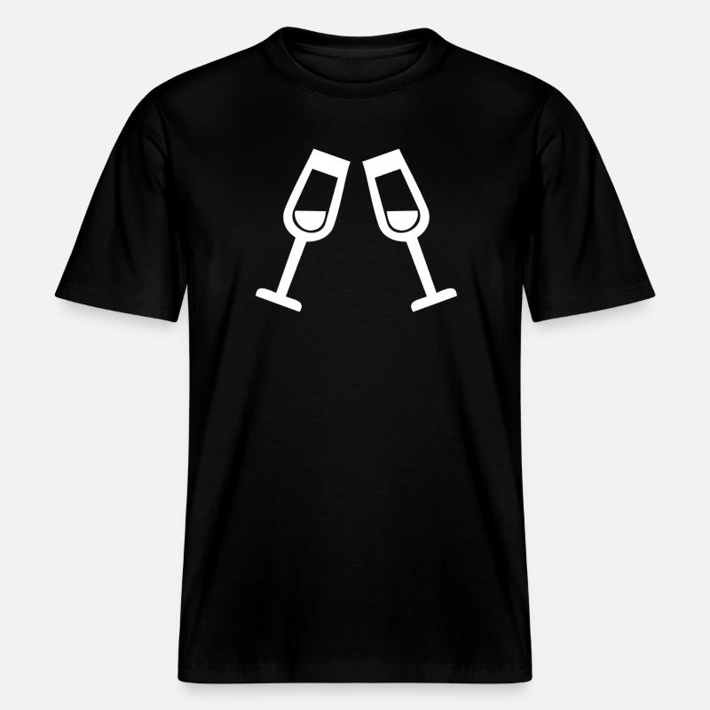 Gläser -  RELAXED FIT Unisex Organic T-Shirt - Schwarz