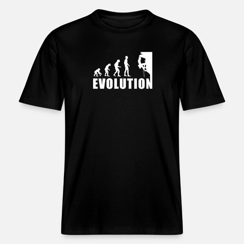 EVOLUTION Klettern Bergsteigen Climbing Geschenk -  RELAXED FIT Unisex Organic T-Shirt - Schwarz
