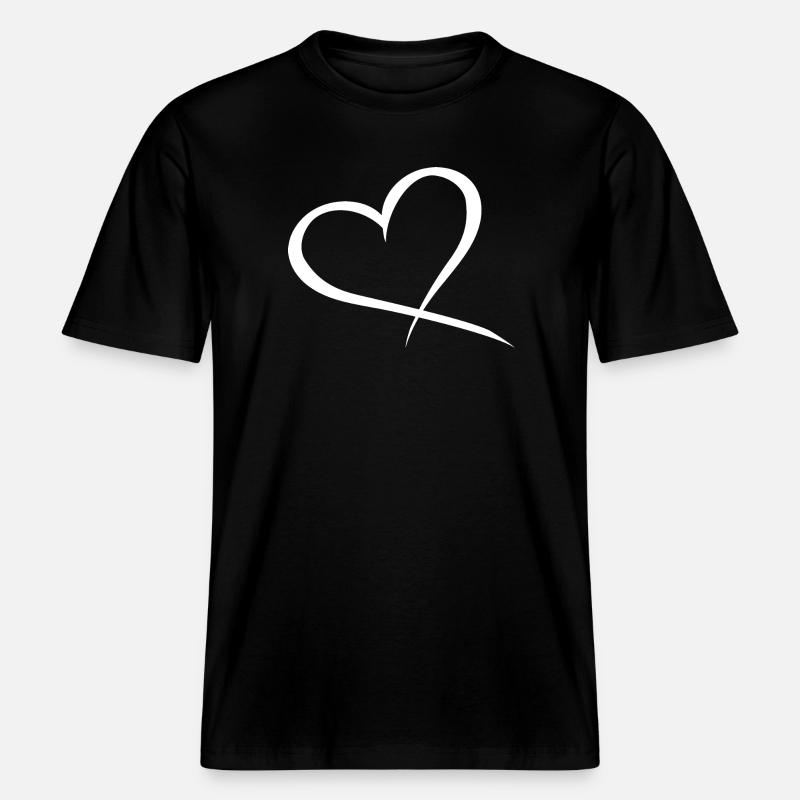 Amour de conception de coeur -  T-shirt unisexe RELAXED FIT en coton bio - noir