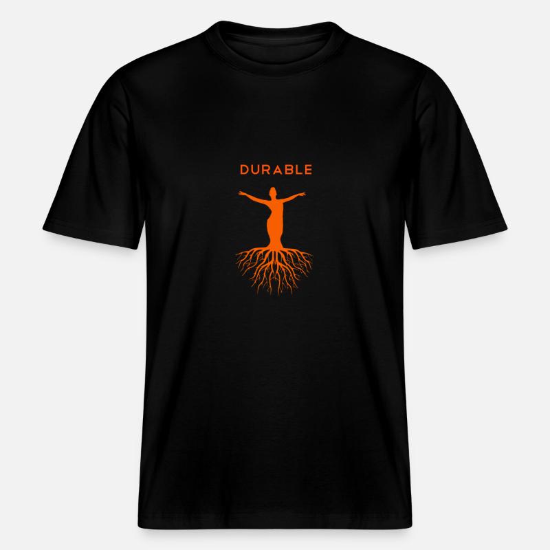 Chemise durable Tee Shirt durable durable -  T-shirt unisexe RELAXED FIT en coton bio - noir