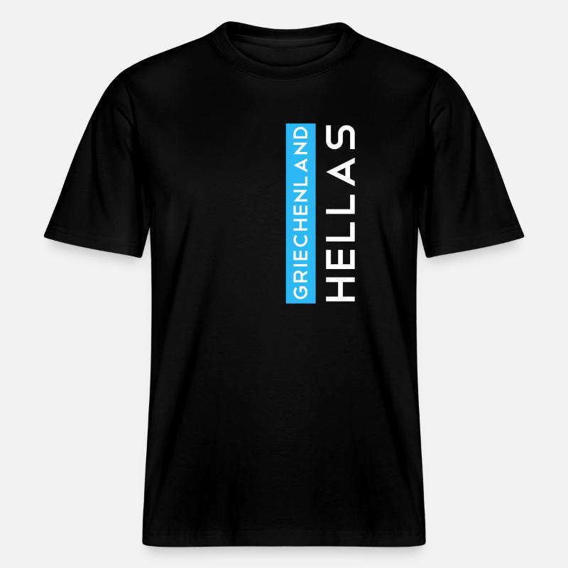 Grèce Hellas -  T-shirt unisexe RELAXED FIT en coton bio - noir