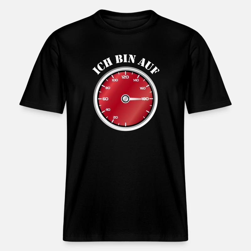 Roter Tacho Ich bin auf Geschwindigkeit -  RELAXED FIT Unisex Organic T-Shirt - Schwarz