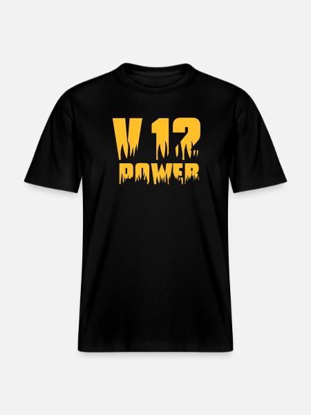 V12 POWER - RELAXED FIT Unisex Organic T-Shirt - black