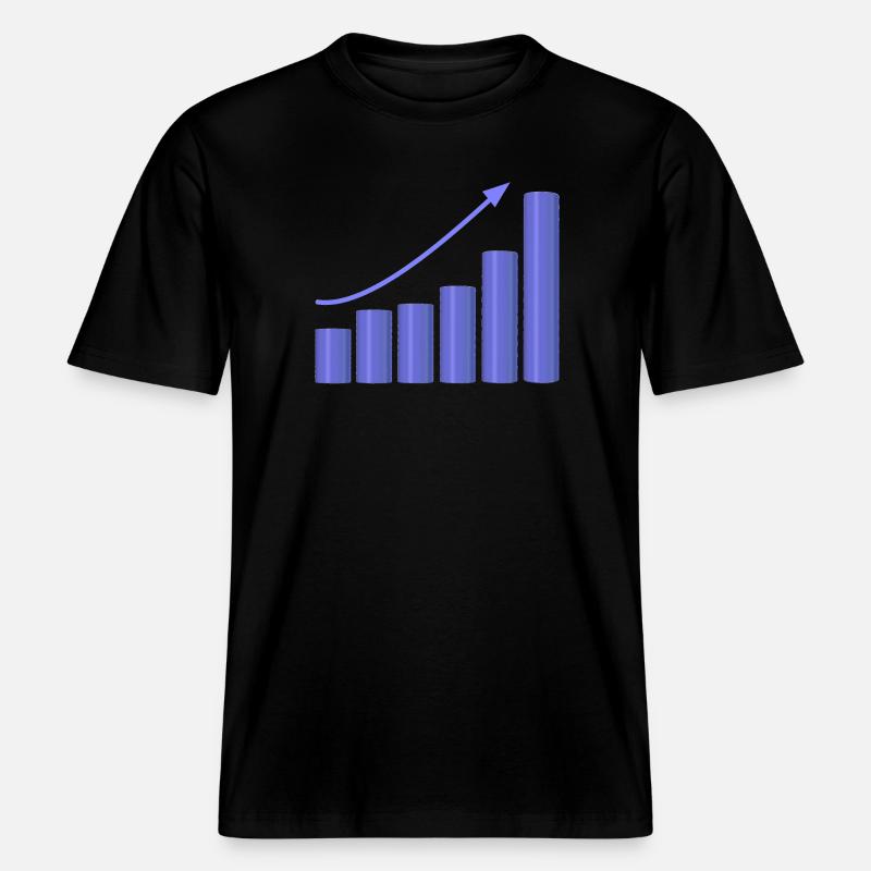 Wachstumsdiagramm mit dynamischer Steigung - RELAXED FIT Unisex Organic T-Shirt - Schwarz