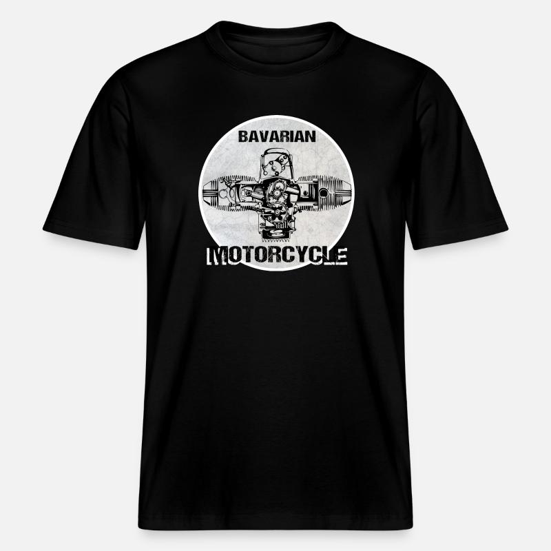 Bavarian Motorcycle boxer engine - RELAXED FIT Unisex Organic T-Shirt - black