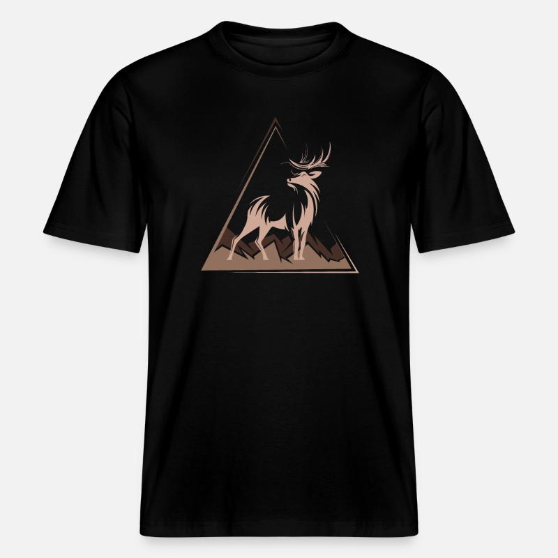 Deer Deer Cadeau de Noël - T-shirt unisexe RELAXED FIT en coton bio - noir