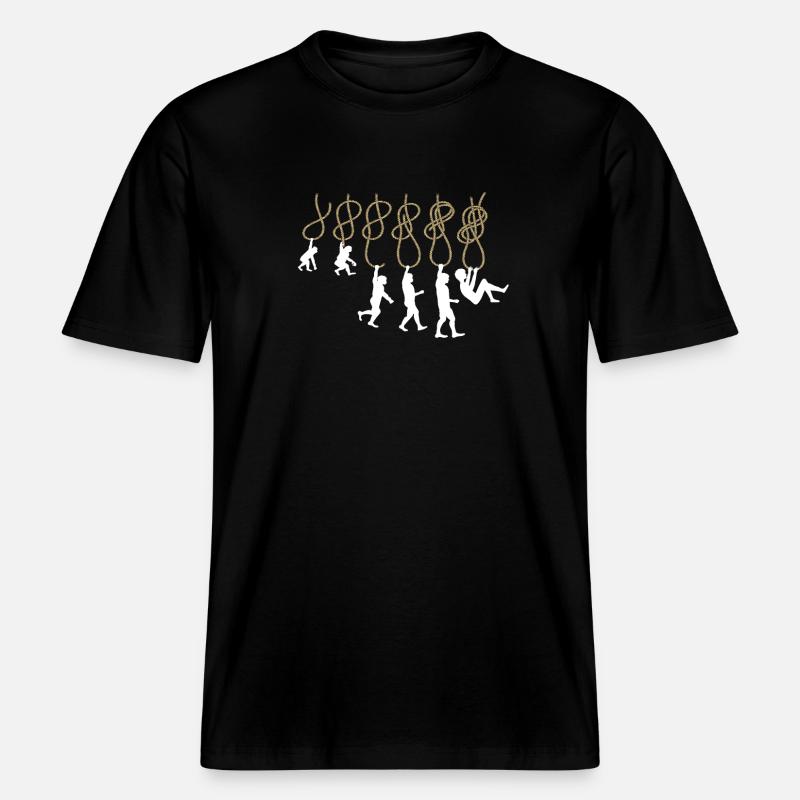 Evolution Klettern Kletterknoten Achter Knoten - RELAXED FIT Unisex Organic T-Shirt - Schwarz