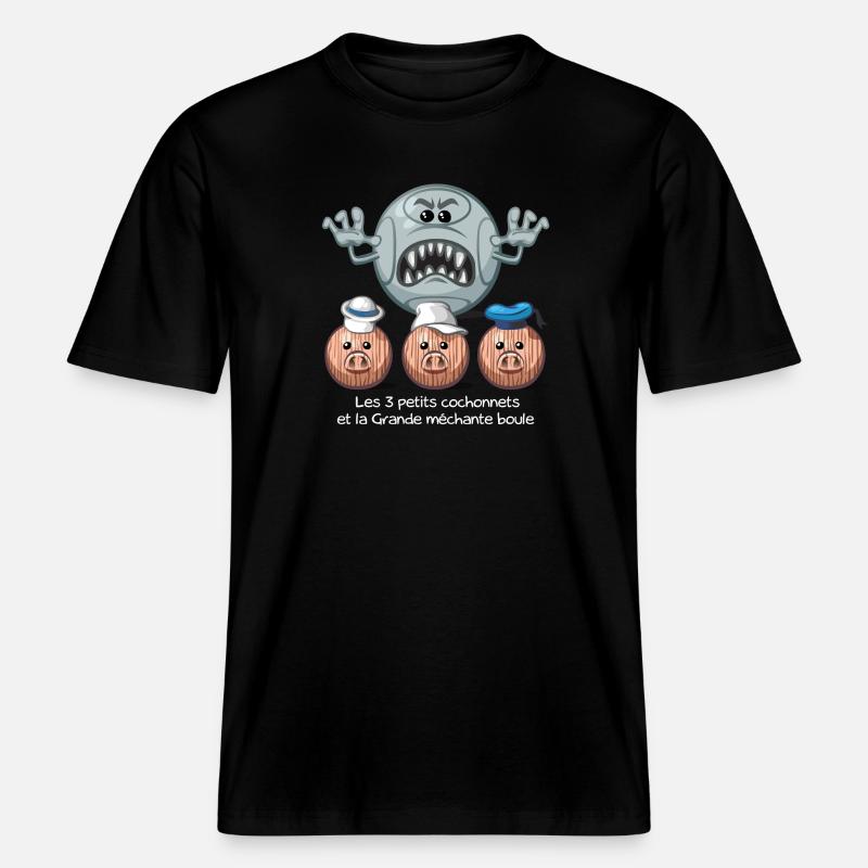 Les 3 petits cochonnets -  RELAXED FIT Unisex Organic T-Shirt - Schwarz