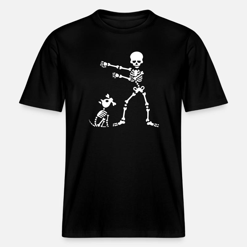 Flossing floss like a boss squelette chien danse -  T-shirt unisexe RELAXED FIT en coton bio - noir