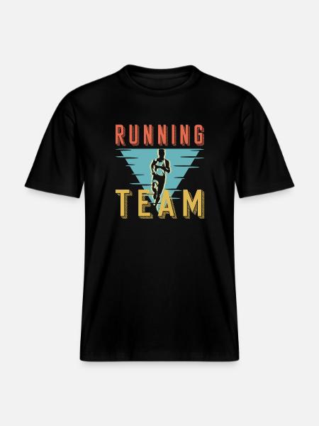 Retro Running Team Sprint Club Graphic -  RELAXED FIT Unisex Organic T-Shirt - black