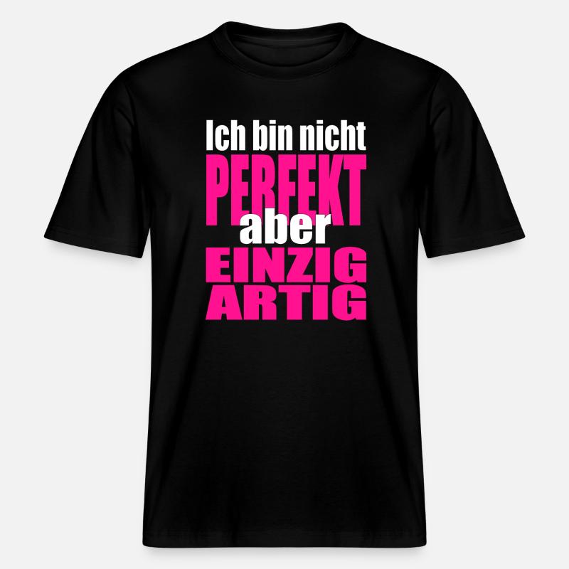 Nicht perfekt, einzigartig in Pink - RELAXED FIT Unisex Organic T-Shirt - Schwarz