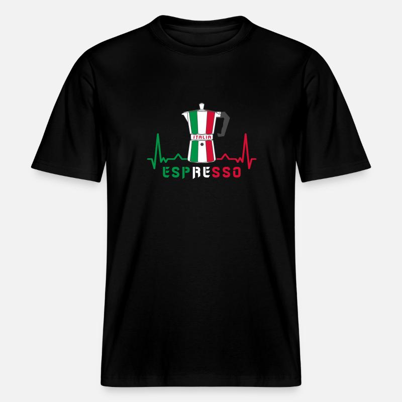 Herzfrequenz Espresso Design / Geschenkidee -  RELAXED FIT Unisex Organic T-Shirt - Schwarz