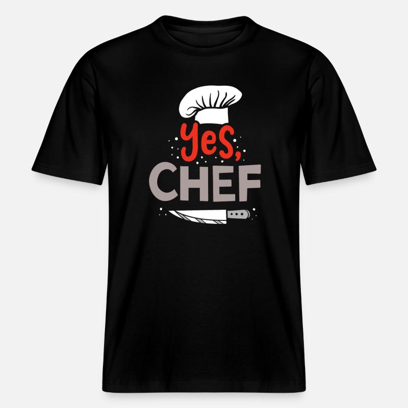 Chef Chef Chef Chef -  RELAXED FIT Unisex Organic T-Shirt - black