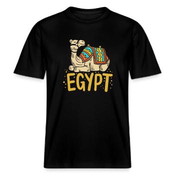 Ägypten Ägypter Kamel -  RELAXED FIT Unisex Organic T-Shirt - Schwarz - Vorne - Alina (178cm) & Michal (187cm)