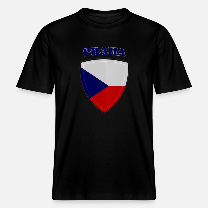 Prague -  T-shirt unisexe RELAXED FIT en coton bio - noir