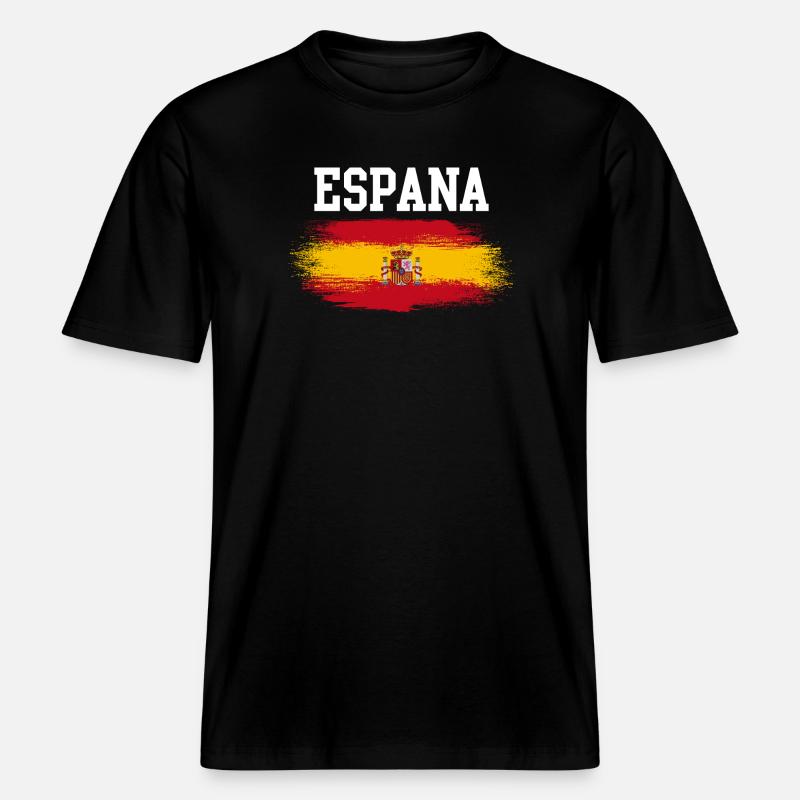 Brosse du drapeau de l’Espagne -  T-shirt unisexe RELAXED FIT en coton bio - noir