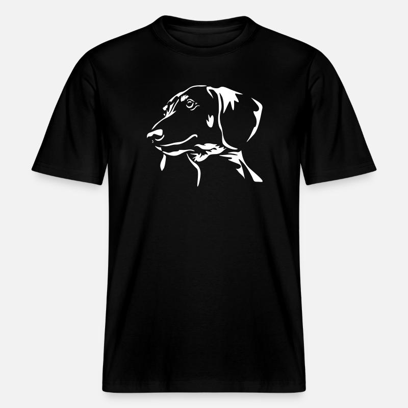 Tête de teckel « Black Edition -  T-shirt unisexe RELAXED FIT en coton bio - noir